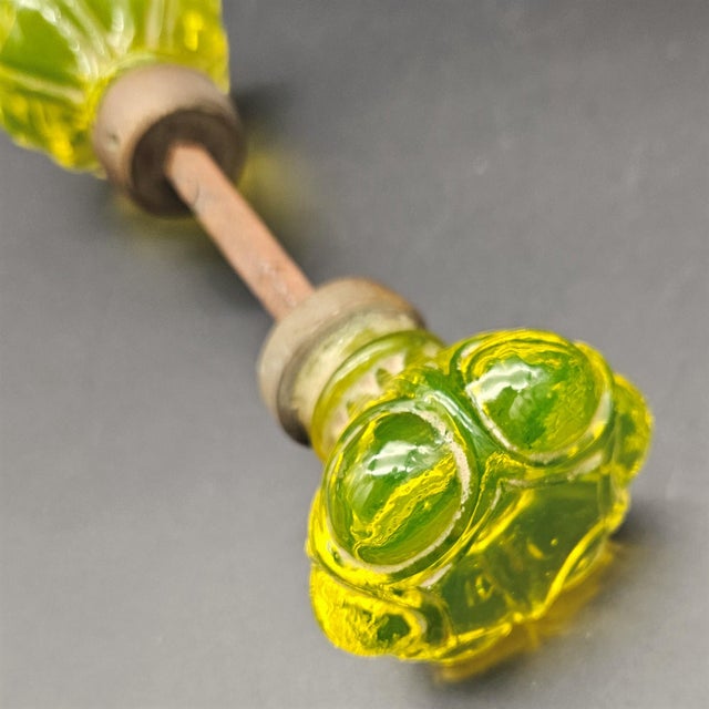 Antique Door Handles in Uranium Glass, 1880s-1900s For Sale - Image 5 of 7