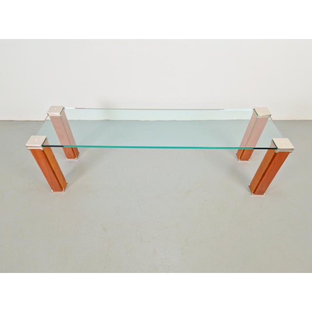 Pioneer T66 Cherry Wood & Glass Side Table from Peter Ghyczy, 1980s For Sale - Image 6 of 16