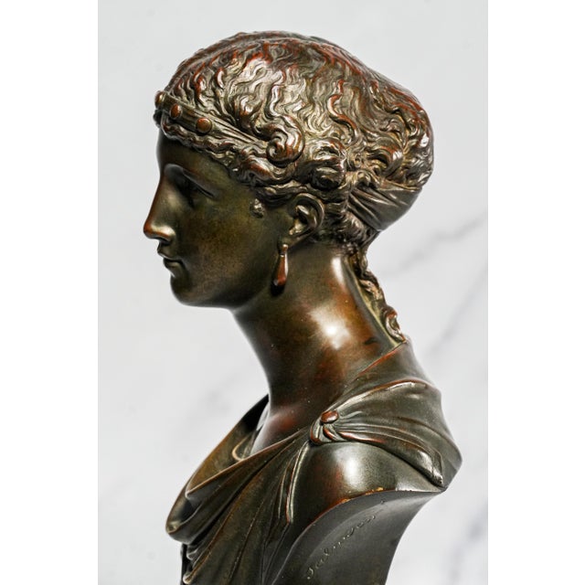 Neoclassical Goddess Venus Antique 19th Century French Bronze Statue Sculpture Marble Artist Signed Base Home Decor Art For Sale - Image 12 of 18