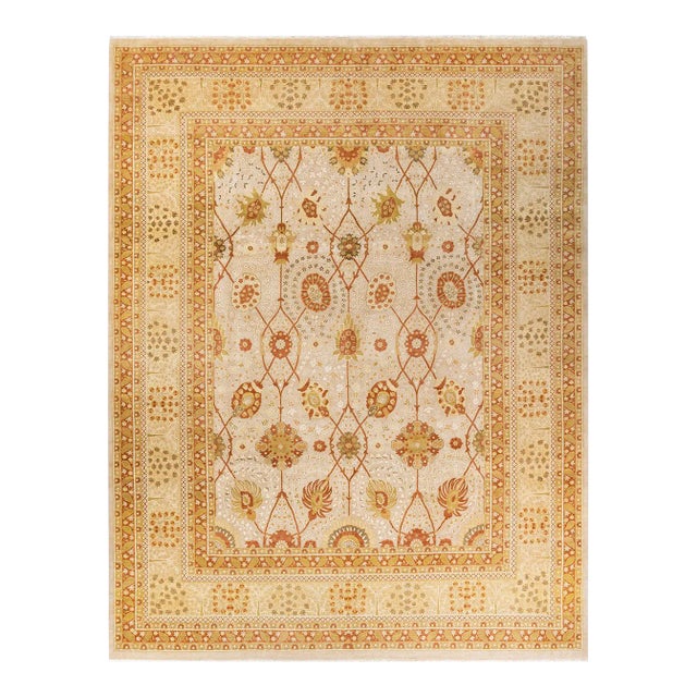 Mogul, One-of-a-Kind Hand-Knotted Area Rug in Ivory, 9' 2" x 11' 10" For Sale