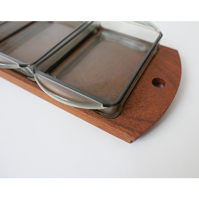Scandinavian Teak Appetizer Tray and Dishes, Denmark, 1970s, Set of 5 For Sale - Image 6 of 15