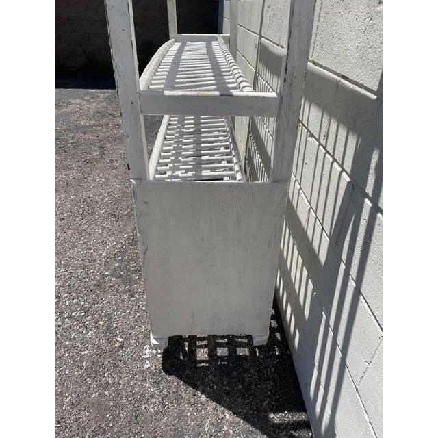 Antique Cobblers Rack Wood Rolling Planter Rustic Kitchen Storage Shelves For Sale - Image 4 of 10