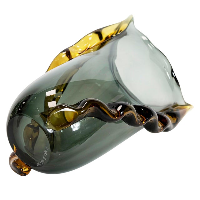 Glass Vintage Italian Murano Glass Vase by Diego Bardella For Sale - Image 7 of 10