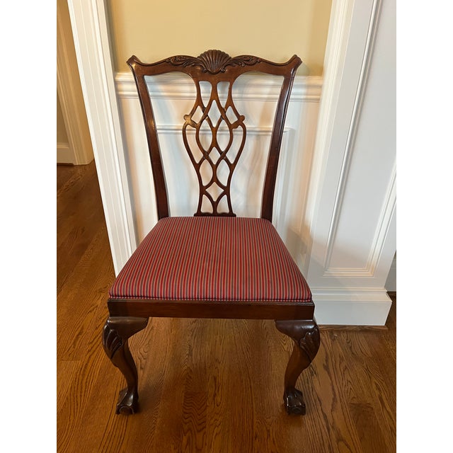 Chippendale Chairs Chippendale Dining Room Drexel Cherry Mahogany Vintage For Sale - Image 3 of 9