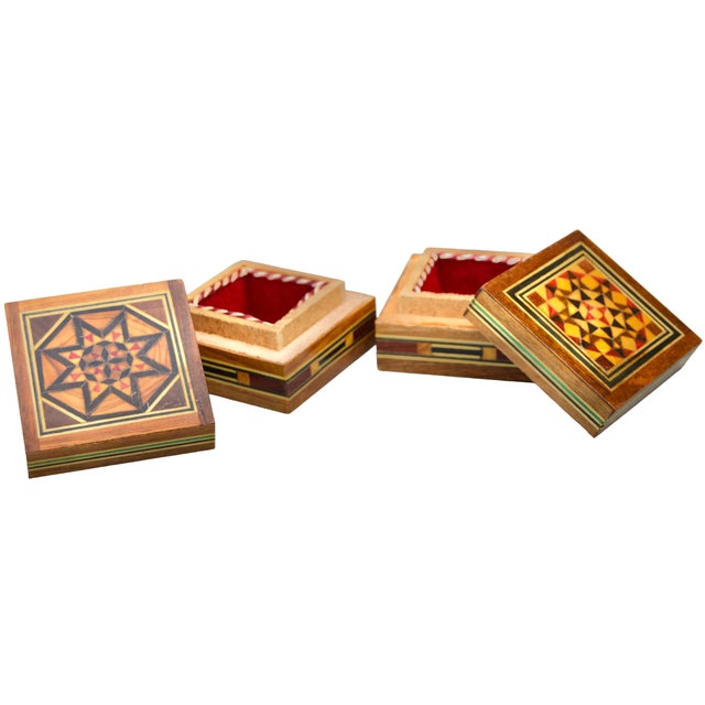 Mid 20th Century Handmade Moorish-Patterned & Inlaid Damascene Boxes - S/2 For Sale - Image 4 of 5