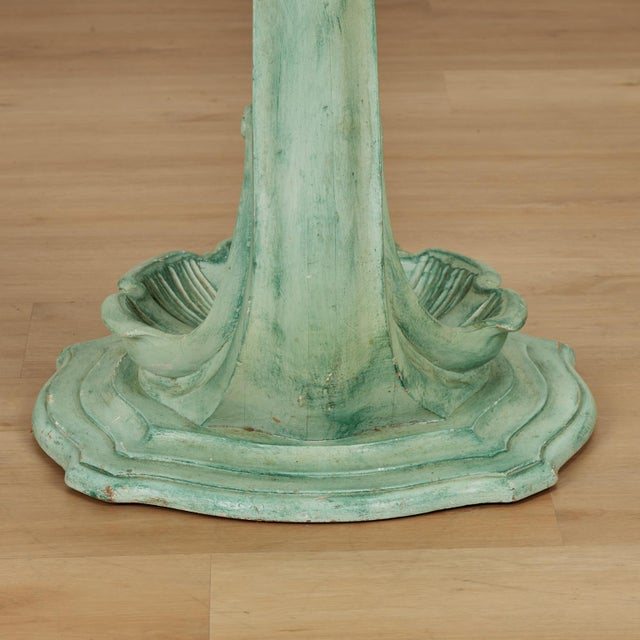 Turquoise Pair of Italian Art Deco Marble Top Stands With Seashell Bases For Sale - Image 8 of 18