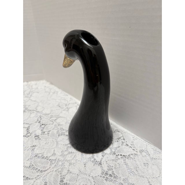 Unique Ceramic Black Swan Bud Vase For Sale In Sacramento - Image 6 of 8