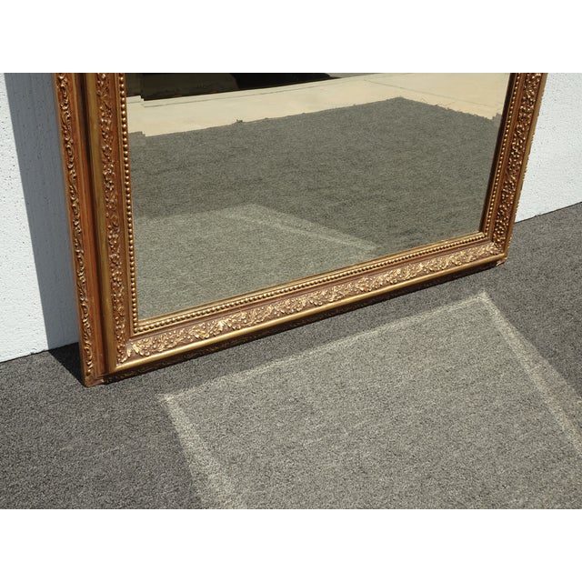 Antique French Louis XV Gold & Brown Wall Mantle Beveled Glass Mirror For Sale - Image 11 of 12