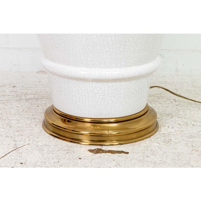 Hollywood Regency XL Paul Hansen Crackle Glazed Table Lamp For Sale - Image 3 of 9