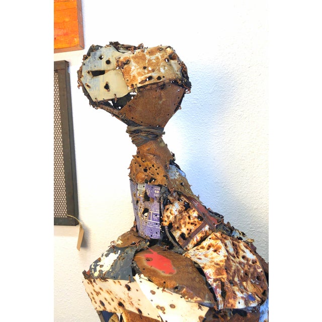 Large abstract bullet ridden metal art sculpture created by artist Mark Wade. The Majordomo! This hand-fabricated...