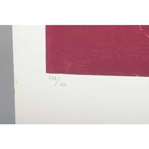 Abstract Composition in Red Tones by Jørgen Haugen Sørensen, 1987 For Sale - Image 4 of 6