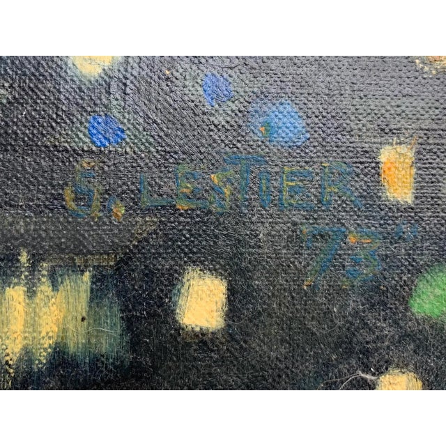 1973 Mid Century Abstract Oil Painting by Stephania Lestier For Sale In Philadelphia - Image 6 of 7