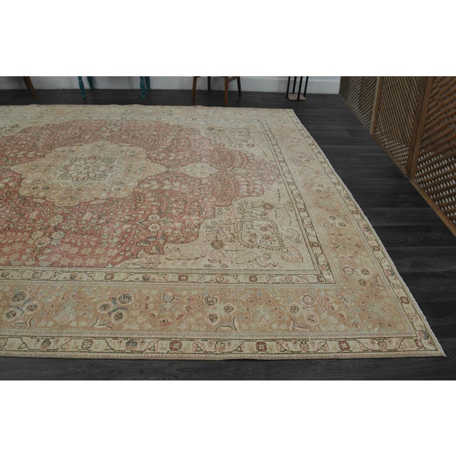 1970s Vintage Persian Handknotted Wool Red Oversize Area Rug For Sale In San Francisco - Image 6 of 11