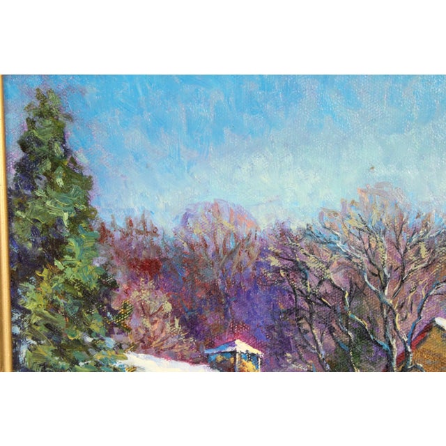 Impressionist Winter Landscape Painting by Tatiana Alexveea (Born 1963) For Sale In Los Angeles - Image 6 of 12