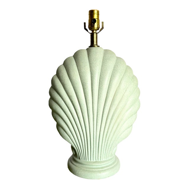 Postmodern Mint Green Ceramic Clam Shell Table Lamp For Sale