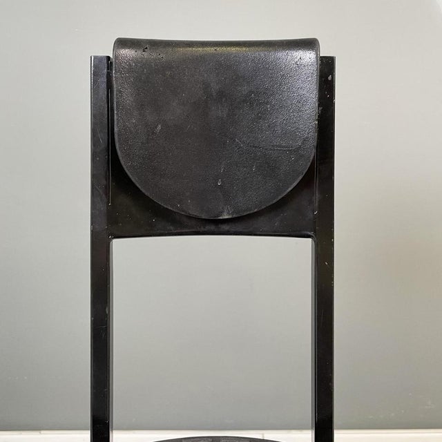 Metal Italian Modern Black Metal and Rubber Chair attributed to Zeus, 1990s For Sale - Image 7 of 17