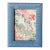 Vintage Moire Blue Fabric Table Top Picture Frame, 5x7 For Sale
