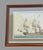 An antique framed sailing battleship hand- colored etching print titled Nave il Cesare l'Augusto Originally published...
