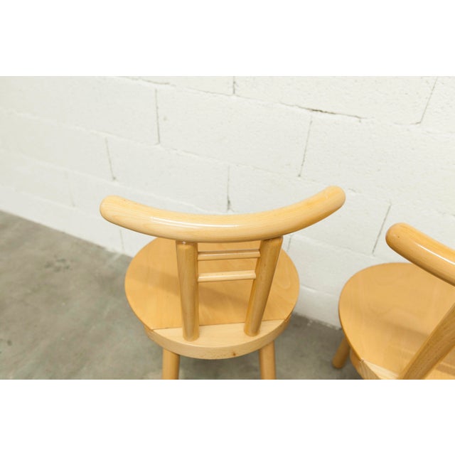 Minimalist Chairs in Light Wood, Italy, 1980s, Set of 3 For Sale - Image 8 of 18