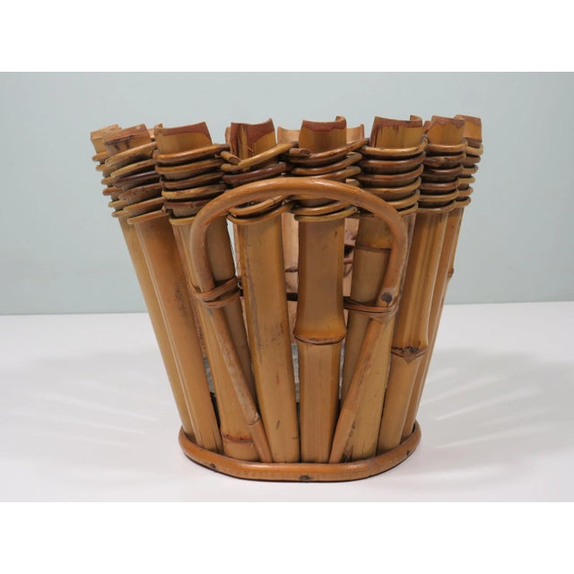 French Bamboo Cache Pot, 1950s For Sale - Image 4 of 9