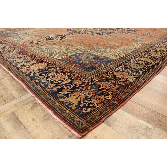 Late 19th Century Persian Farahan Sarouk Rug, 10'06 X 13'07 For Sale - Image 10 of 12