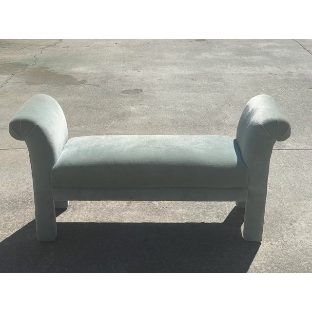1970s Vintage Blue Bench For Sale - Image 4 of 5