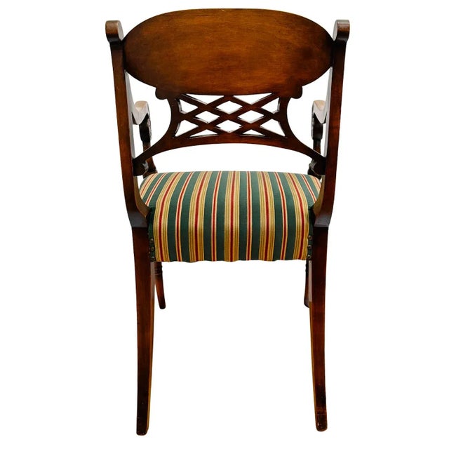 19th Century English Regency Sheraton Chair With Carved Lion's Paws and Lattice Back For Sale - Image 12 of 12