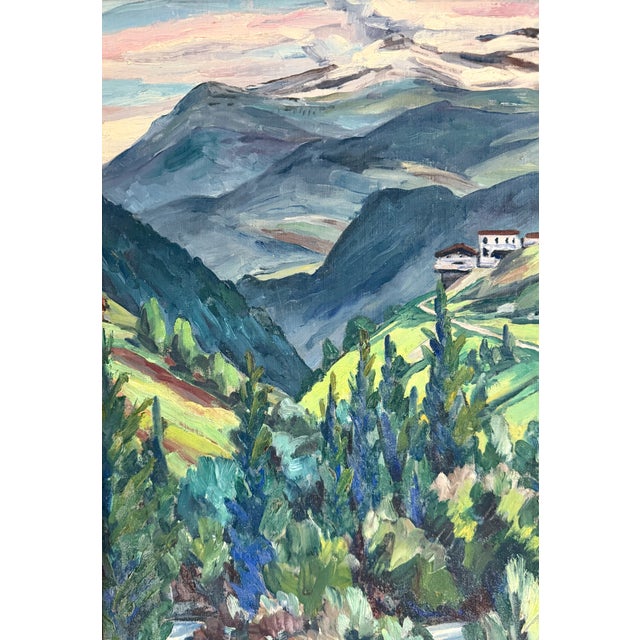 French Vintage French Landscape Oil Painting For Sale - Image 3 of 17