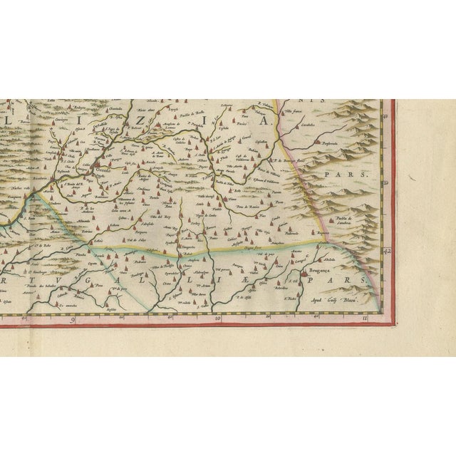 Gold Blaeu Map of Galicia Spain, 1642 For Sale - Image 8 of 10