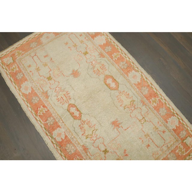 Folk Art Antique Zabihi Collection Ivory Orange Oushak Rug - 3' x 5'1" For Sale - Image 3 of 9