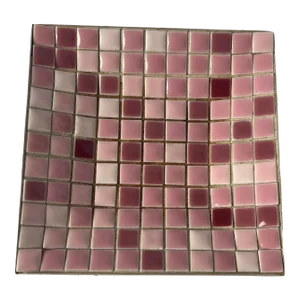 MCM Blush Pink Mosaic Tile Trivet / Decorative Tile Object, 5” Square