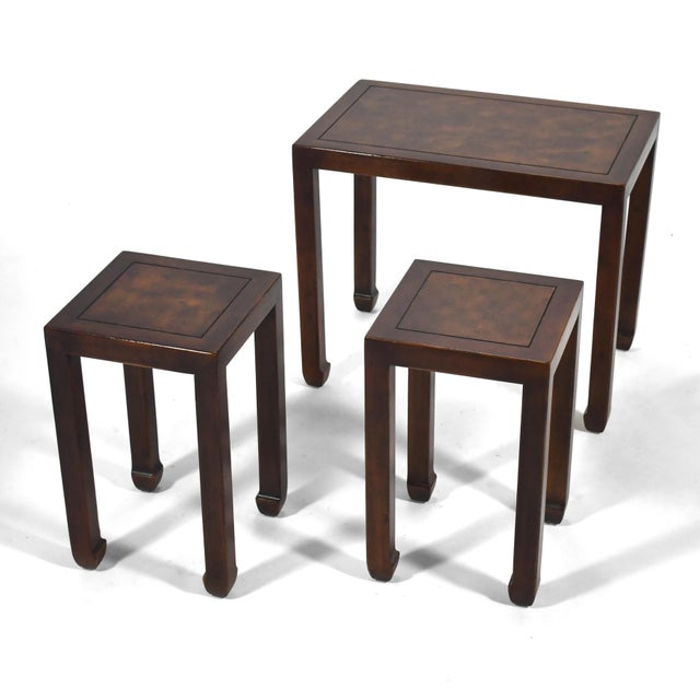 Wood Henredon Nesting Tables (Set of Three) For Sale - Image 7 of 8