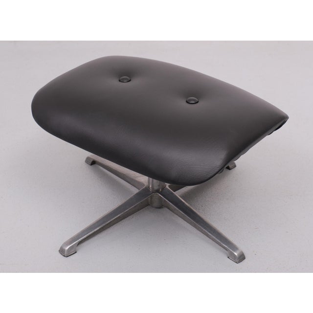 Black Black Faux Leather Ottoman, 1960s, Denmark For Sale - Image 8 of 8