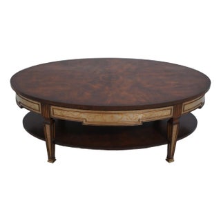 Theodore Alexander Large Oval Eglomise Coffee Table For Sale