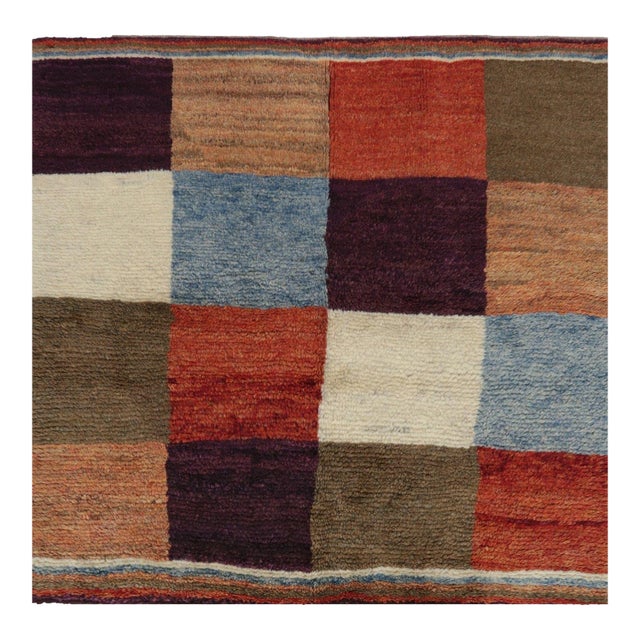 2010s Handwoven Persian Tulu Area Rug 4x4 For Sale