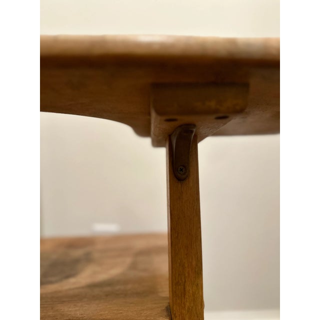 Brown Mid 20th Century Solid Wood Industrial Rustic Student Writing Desk Chair For Sale - Image 8 of 10