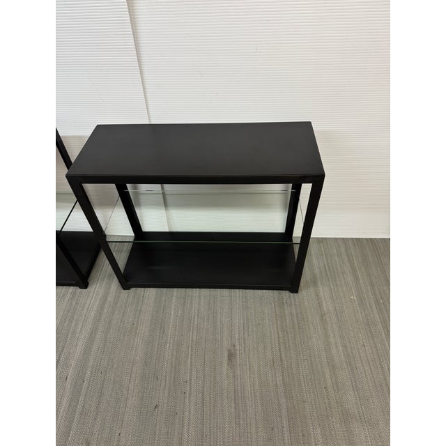 Room & Board Burton Glass + Iron Console For Sale - Image 9 of 12