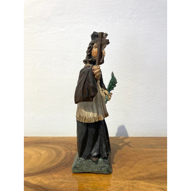 Wood Figure of St. Johannes Nepomuk, Bohemia, 19th Century For Sale - Image 7 of 9