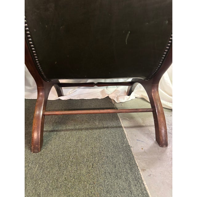 Early 19th Century English Regency Tufted Leather Lolling Chair For Sale - Image 5 of 10
