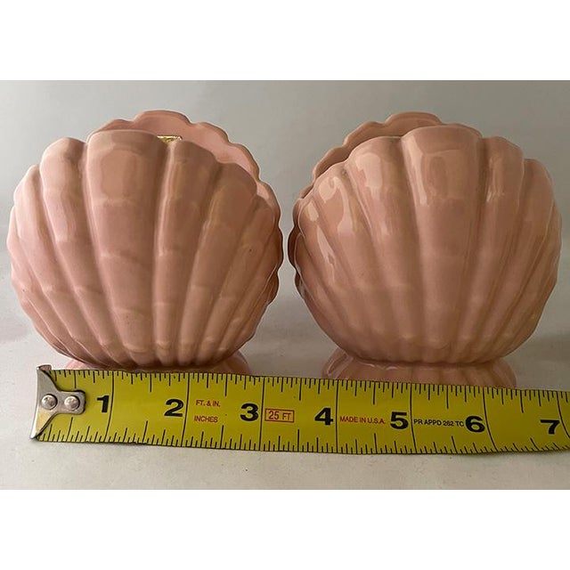 Mid 20th Century Palm Beach-Style Karoff Set of 6 Sea Servers and 2 Abingdon Clam Shell Candlestick Holders For Sale - Image 11 of 12