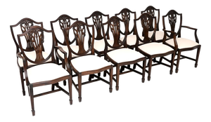 Shield Back Dining Chairs, 1950, Set of 10