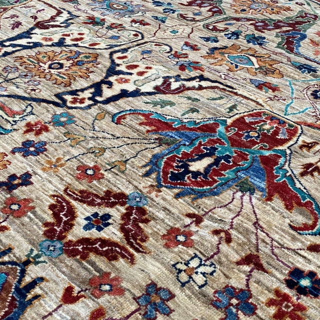 Persian Camel Persian Khorassan Hand-Knotted Wool Rug - 7'9" X 9'9" For Sale - Image 3 of 16