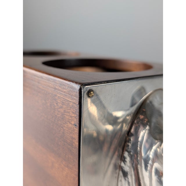 Almazán Rhino Bottle Holder in Wood and Nickel Silver, 1960s For Sale - Image 17 of 18