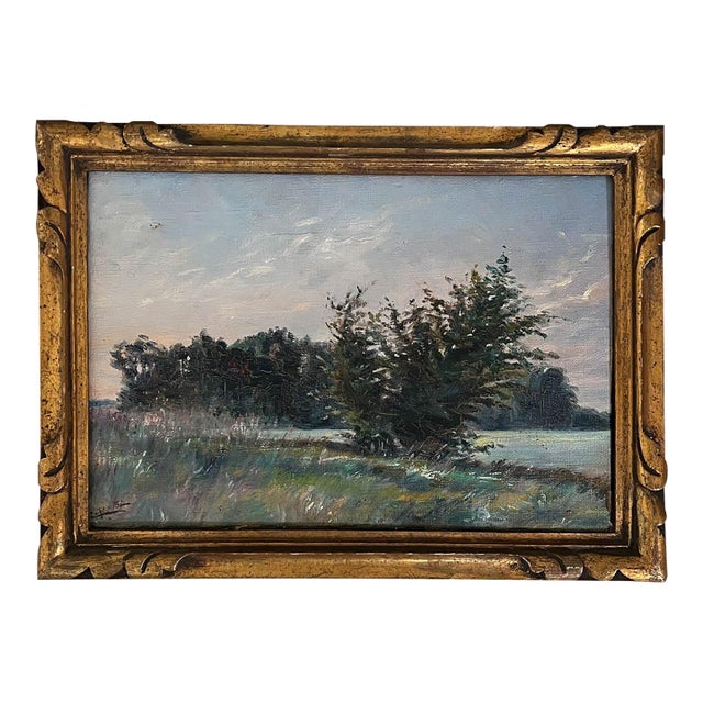 Camille Ravot Antique Parisian Landscape Oil Painting For Sale
