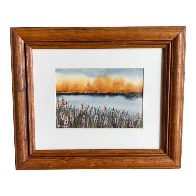 Serene Autumn Lake – Original Watercolor Painting For Sale