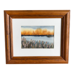 Serene Autumn Lake – Original Watercolor Painting