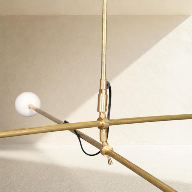 Hanging Lamp with Brass Counterweights For Sale - Image 6 of 8