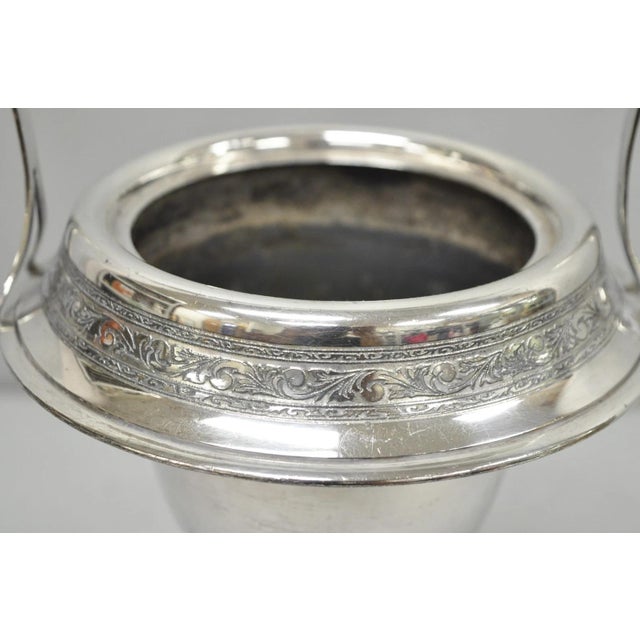 Antique Pairpoint Victorian Silver Plated Fluted Brides Flower Basket Vase For Sale - Image 4 of 15