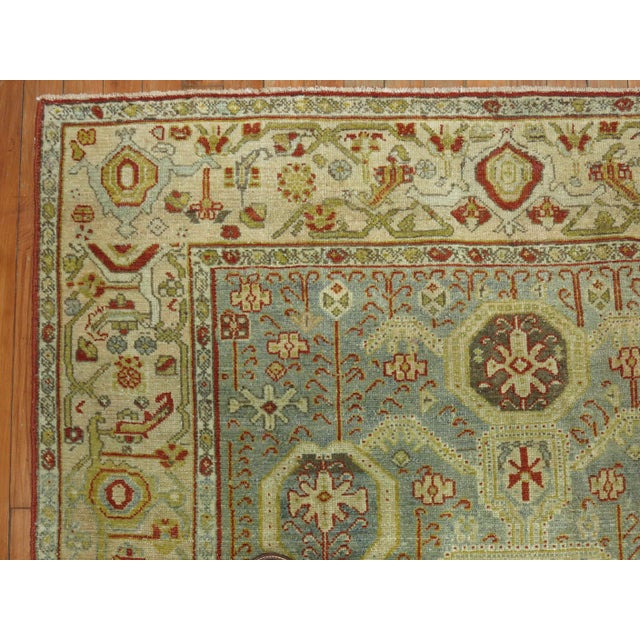 Antique Zabihi Collection Gray Blue Persian Malayer Accent Rug For Sale - Image 4 of 7