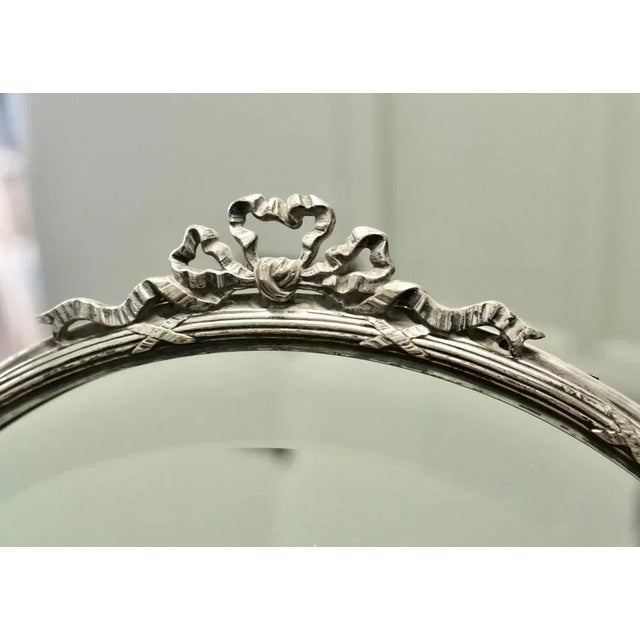 1920s Large French Art Deco Silver Vanity Mirror, 1920s For Sale - Image 5 of 8